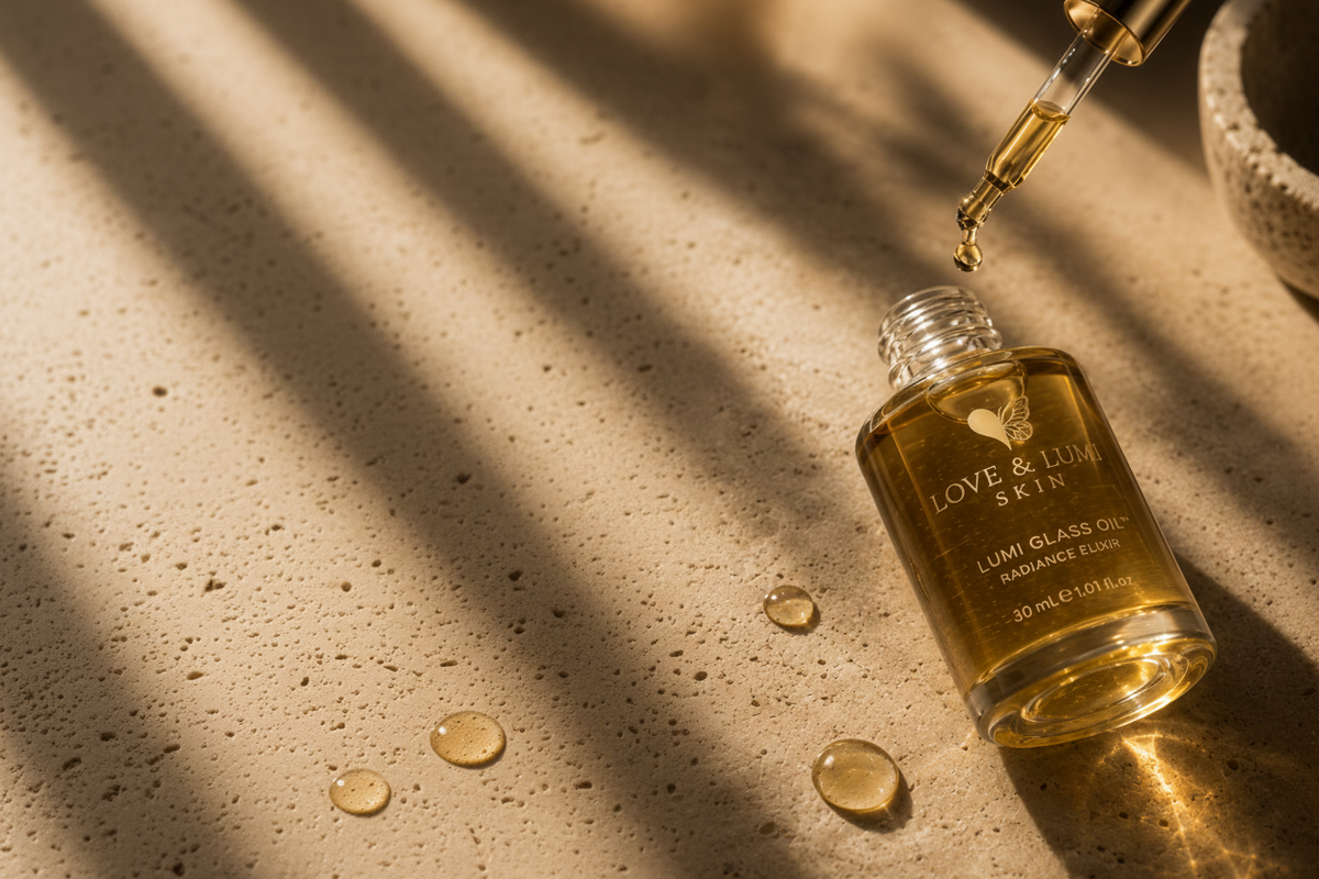 Glass Oil — Real Bottle on Champagne Stone