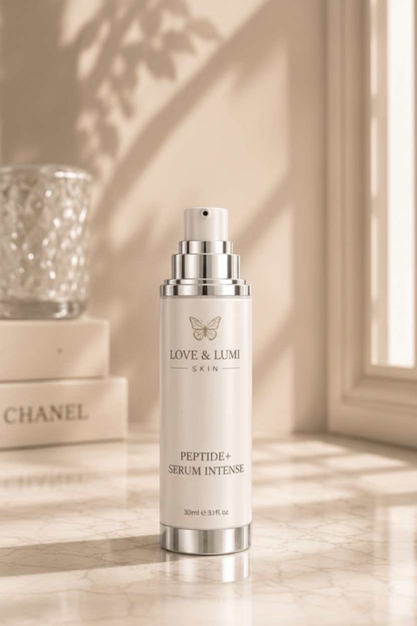 Peptide+ Serum Intense 30ml by Love & Lumi Skin on marble surface
